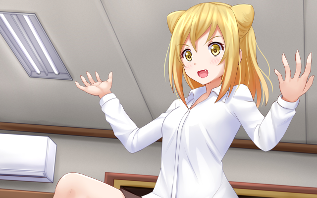 Woman white shirt skirt floor free wallpaper for desktop - medium preview image