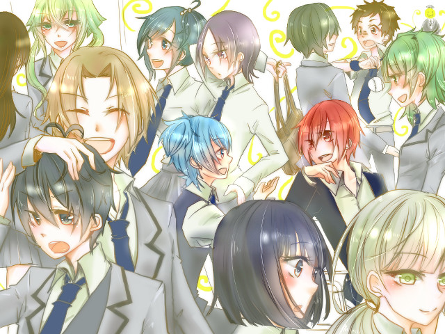 Anime group photo colorful background free wallpaper for desktop - medium preview image