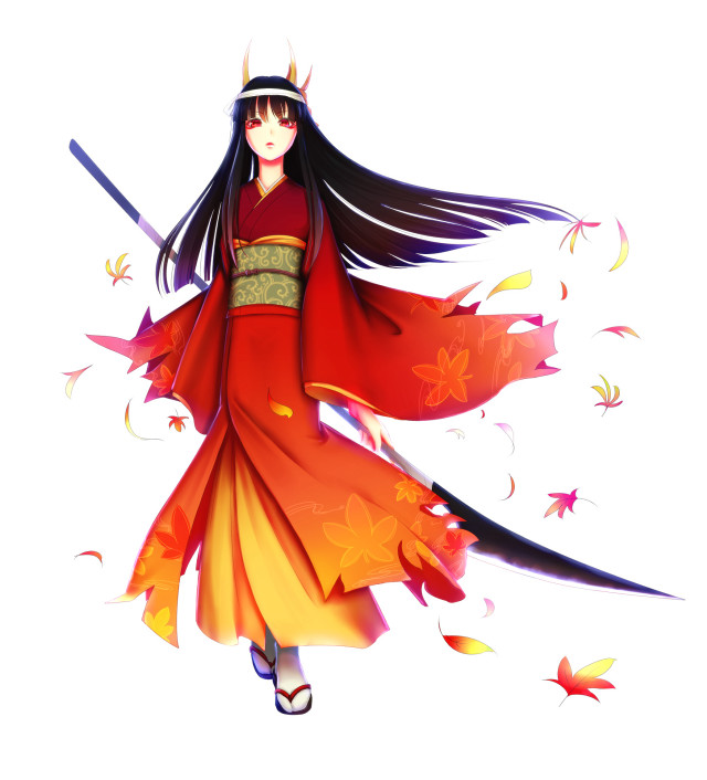 Woman red dress sword flying free wallpaper for tablet - medium preview image