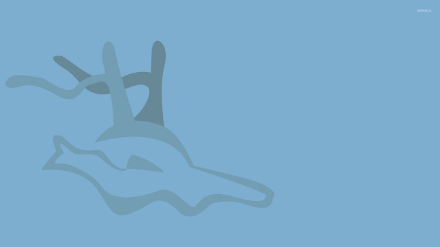 Blue background person head hands free wallpaper for desktop - medium preview image