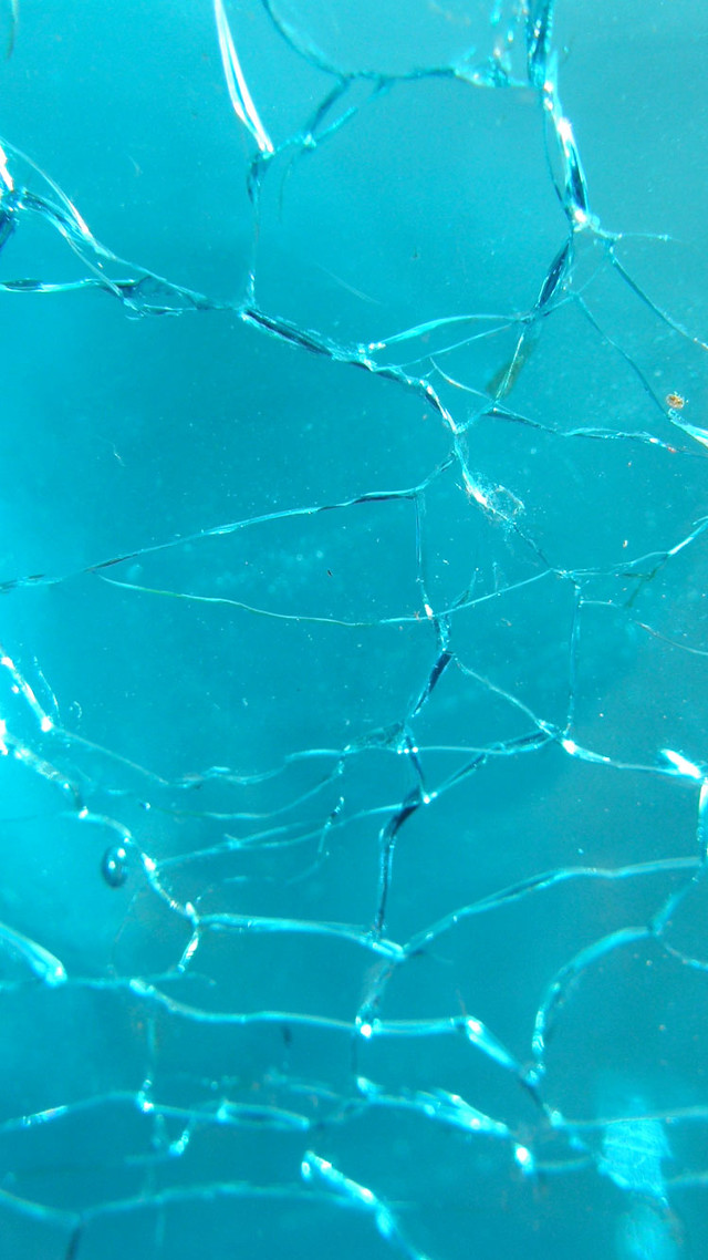 Broken glass window blue background free wallpaper for mobile - medium preview image