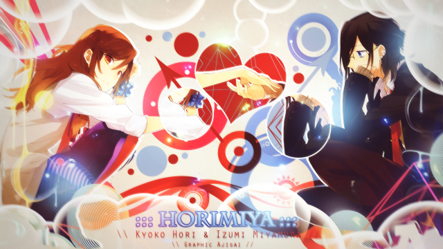 Anime couple wall bubbles circles free wallpaper for desktop - medium preview image