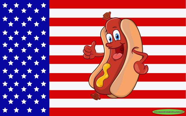 Cartoon hotdog thumbs up american free wallpaper for desktop - medium preview image