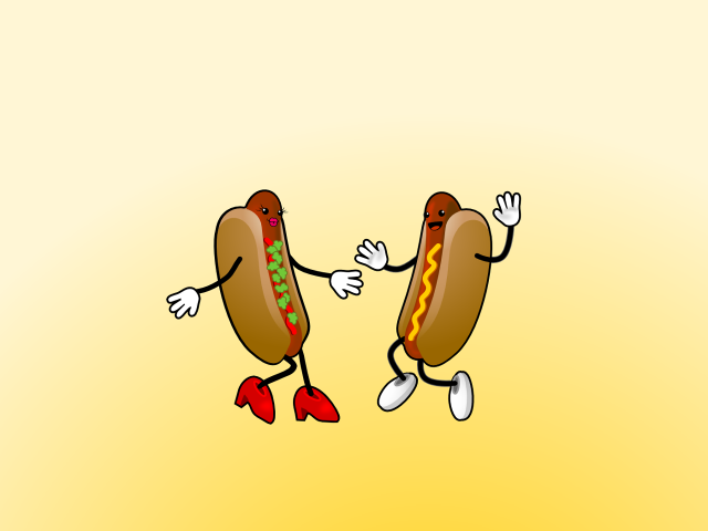Jumping hot dogs hands legs free wallpaper for desktop - medium preview image