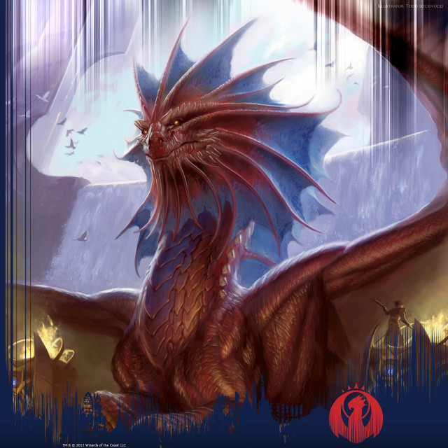 Red dragon blue wings rock free wallpaper for tablet - medium preview image