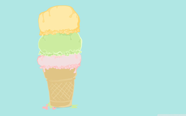 Ice cream cone yellow green free wallpaper for desktop - medium preview image