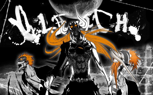 Anime characters group black white free wallpaper for desktop - medium preview image