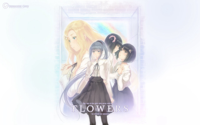 Girls group picture frame flowers free wallpaper for desktop - medium preview image