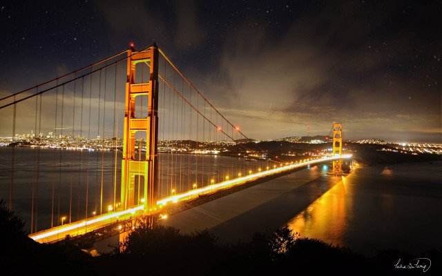 Night golden gate bridge san free wallpaper for desktop - medium preview image