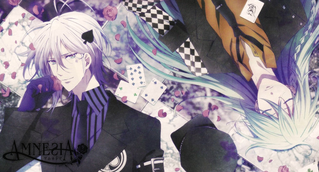 Anime couple long hair blue free wallpaper for desktop - medium preview image