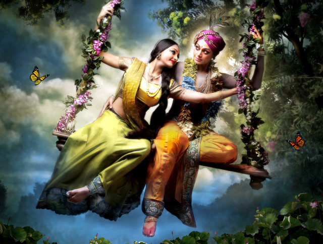 Women swing butterfly flying overhead free wallpaper for desktop - medium preview image