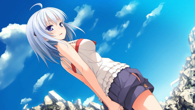 Girl white hair blue eyes #4 free wallpaper for desktop - medium preview image