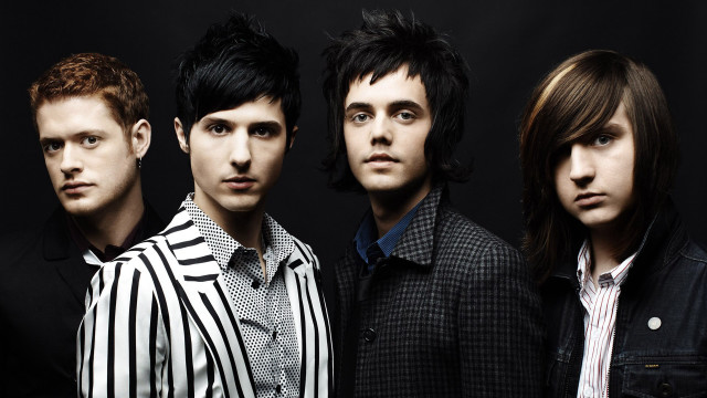 Young men black background striped free wallpaper for desktop - medium preview image