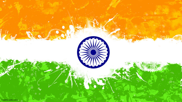 Indian flag grungy effect green free wallpaper for desktop - medium preview image