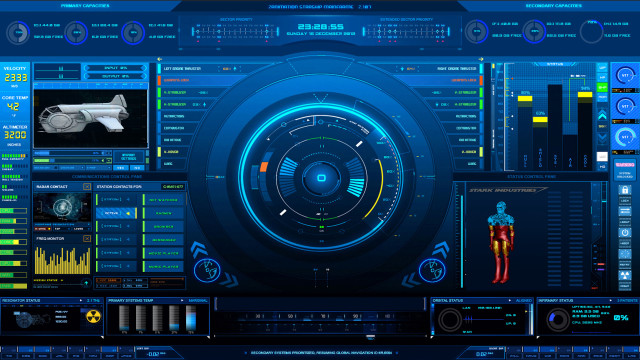 Futuristic interface blue background blue free wallpaper for desktop - medium preview image