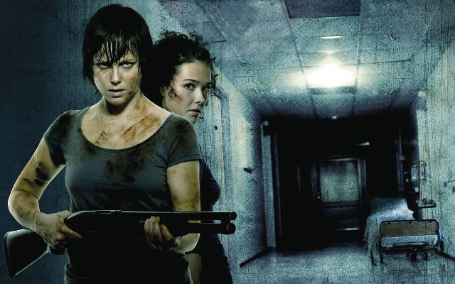 Woman gun dark room tattoo free wallpaper for desktop - medium preview image