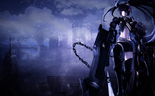 Woman black outfit sword city free wallpaper for desktop - medium preview image