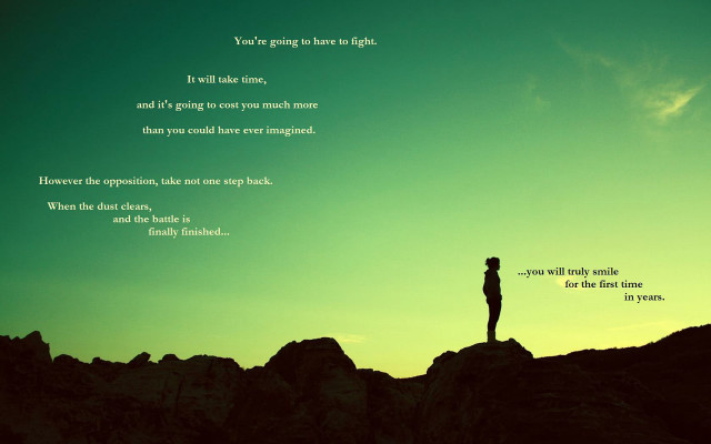 Person mountain quote standing top free wallpaper for desktop - medium preview image