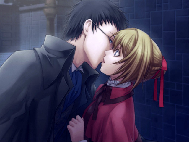 Man woman kissing brick wall free wallpaper for desktop - medium preview image