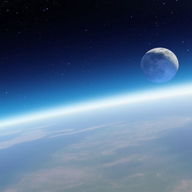 Earth view space moon stars #4 free wallpaper for tablet - medium preview image