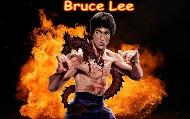 Bruce lee fire arms out free wallpaper for desktop - medium preview image