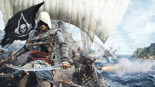 Pirate sword boat video game free wallpaper for desktop - medium preview image