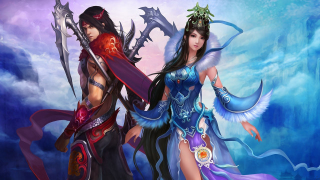 Fantasy costumes women blue sky free wallpaper for desktop - medium preview image