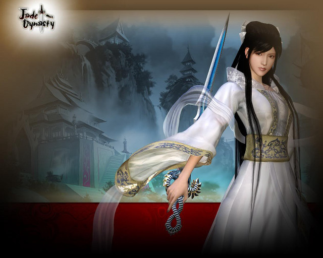 Woman white dress sword red #2 free wallpaper for desktop - medium preview image