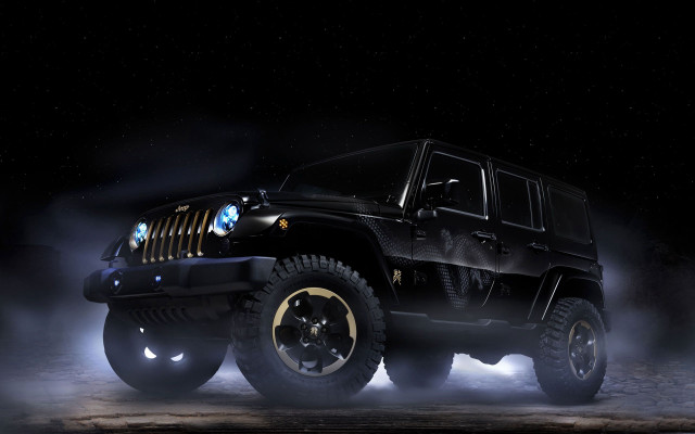 Black jeep night sky fog free wallpaper for desktop - medium preview image