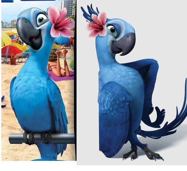 Blue bird flower beak photorealism free wallpaper for tablet - medium preview image