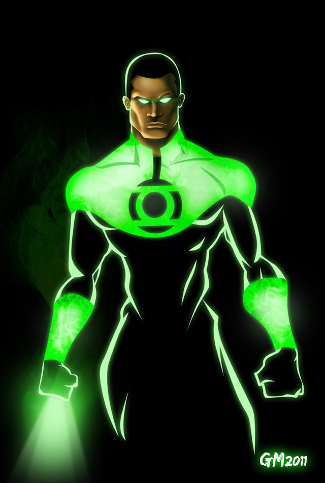 Green lantern afrofuturism bald energy free wallpaper for mobile - medium preview image