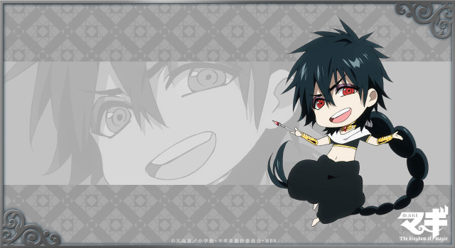 Anime black hair red eyes free wallpaper for desktop - medium preview image