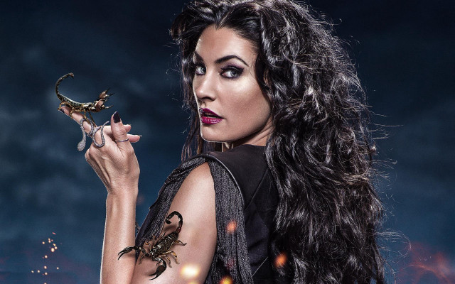 Woman lizard ring fire background free wallpaper for desktop - medium preview image