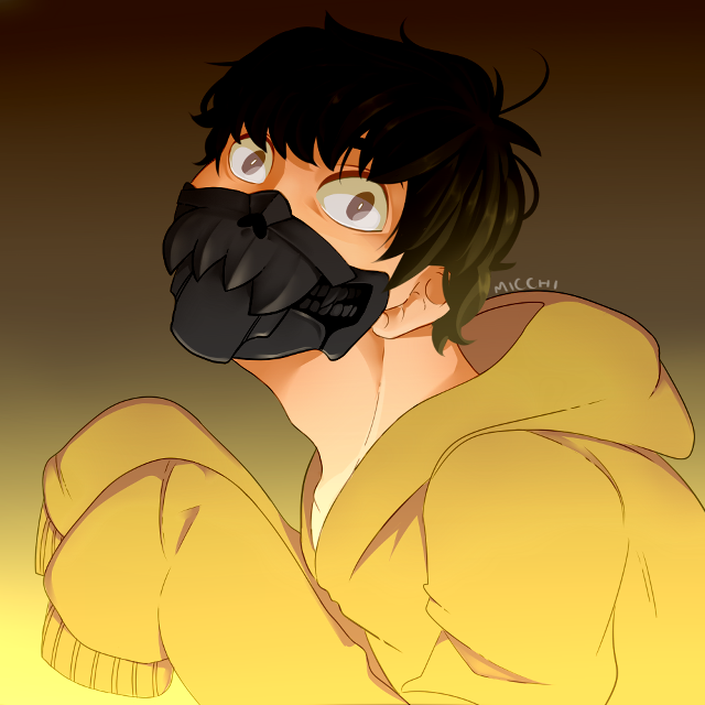 Man black mask yellow shirt free wallpaper for tablet - medium preview image