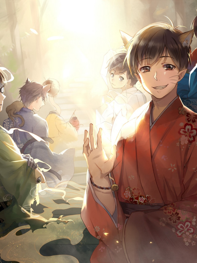 Forest group peace kimono people free wallpaper for mobile - medium preview image