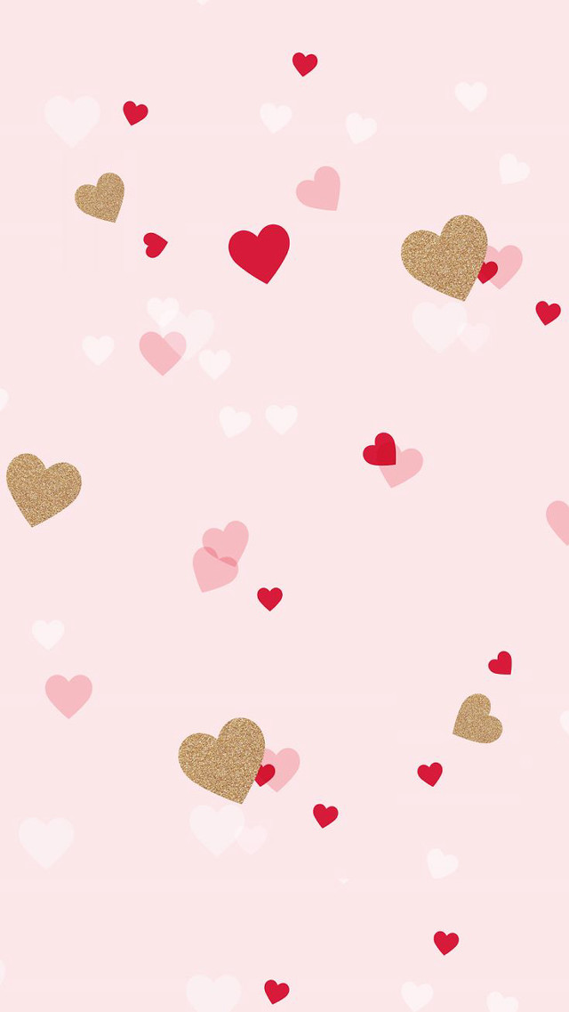 Pink background hearts glitters image free wallpaper for mobile - medium preview image
