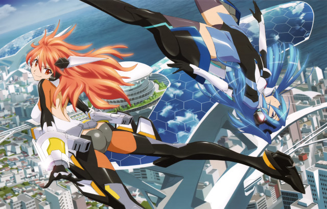 Woman flying man suit sword free wallpaper for desktop - medium preview image