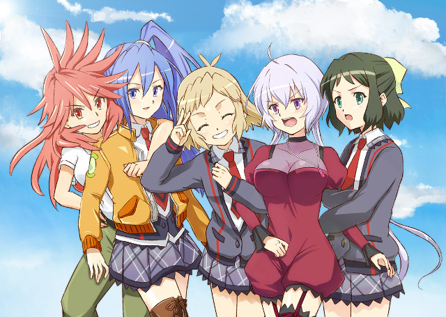 Anime girls field grass clouds #2 free wallpaper for desktop - medium preview image