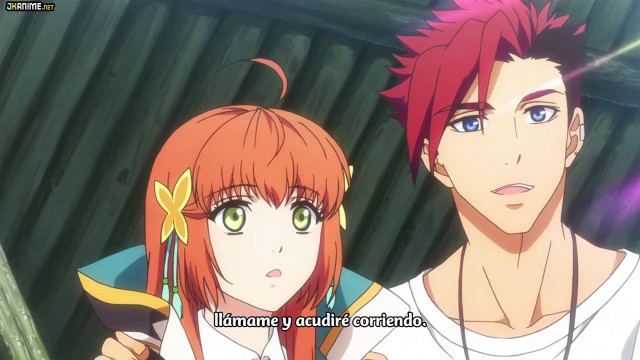 Anime characters standing caption middle free wallpaper for desktop - medium preview image