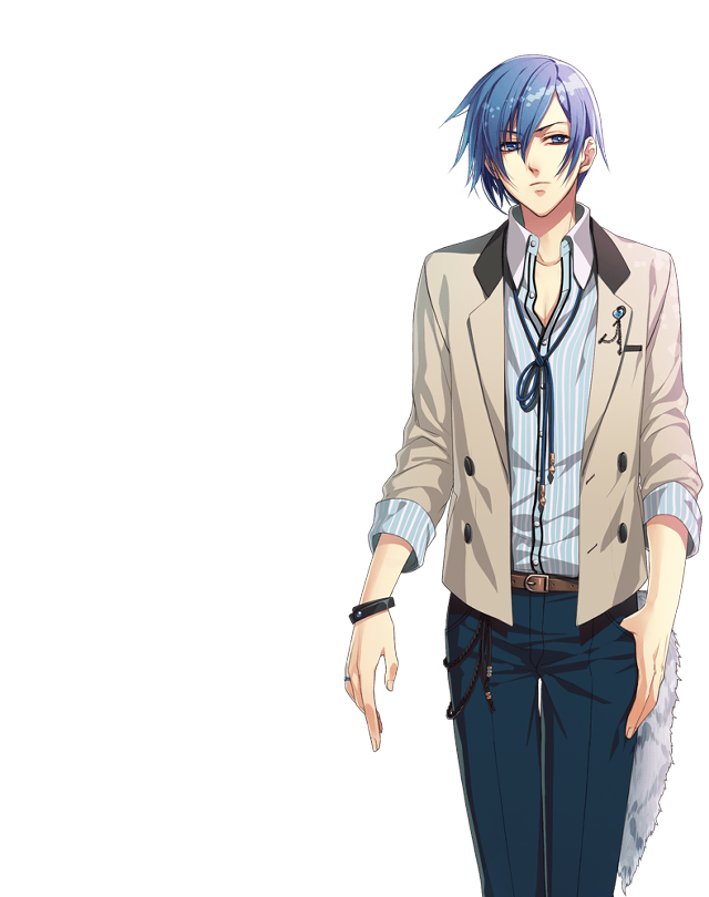 Man blue hair suit runway free wallpaper for mobile - medium preview image
