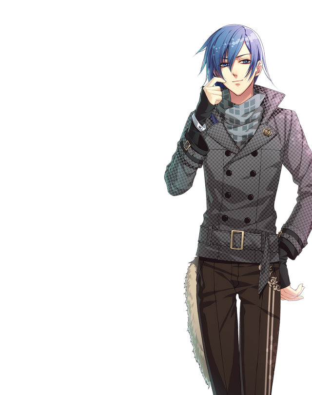 Man trenchcoat cellphone furrytail bluehair free wallpaper for mobile - medium preview image