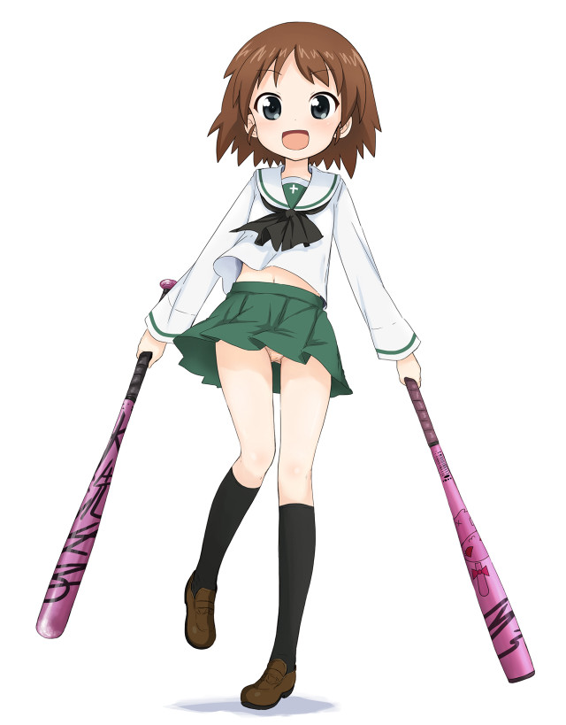 Girl skirt shirt baseball bats free wallpaper for mobile - medium preview image