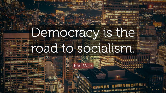 Democracy city skyline quote tokyo free wallpaper for desktop - medium preview image
