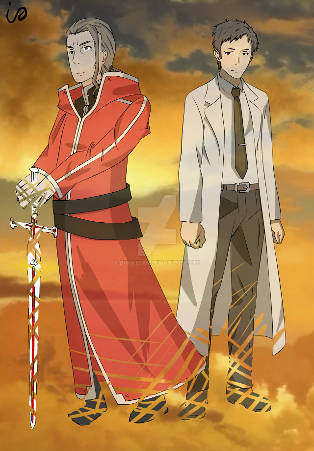 Anime characters sunset sky clouds free wallpaper for mobile - medium preview image