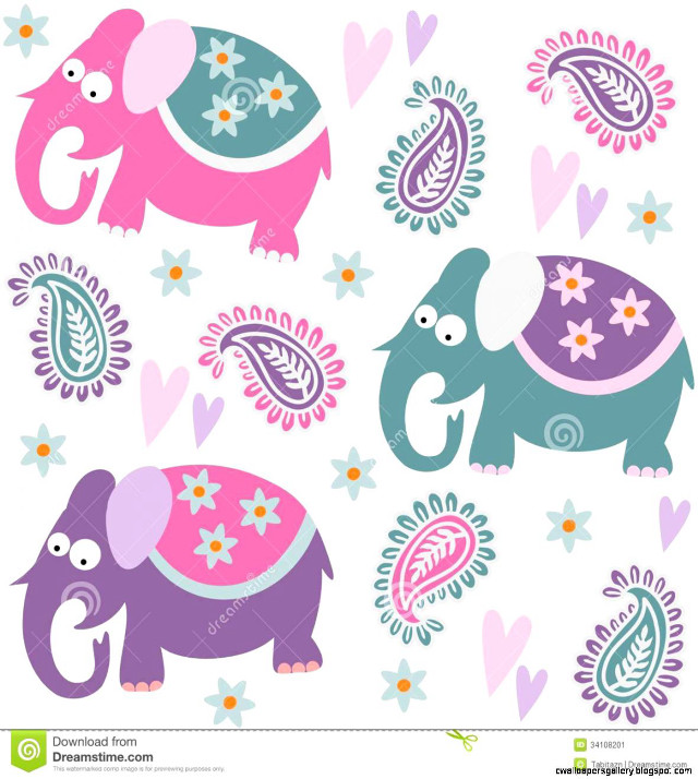 Elephants hearts flowers white background free wallpaper for tablet - medium preview image