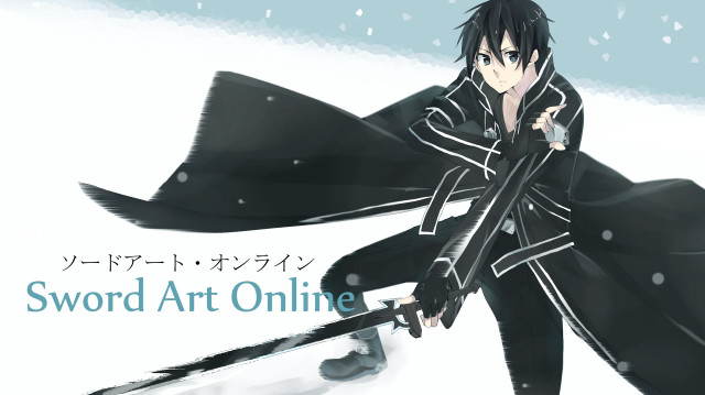 Kirito sword in snow anime free wallpaper for desktop - medium preview image