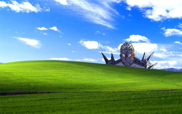 Green field building blue sky free wallpaper for desktop - medium preview image