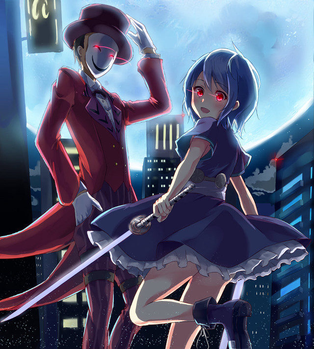 Anime couple city night full free wallpaper for tablet - medium preview image