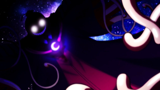 Cat glowing eye purple background free wallpaper for desktop - medium preview image