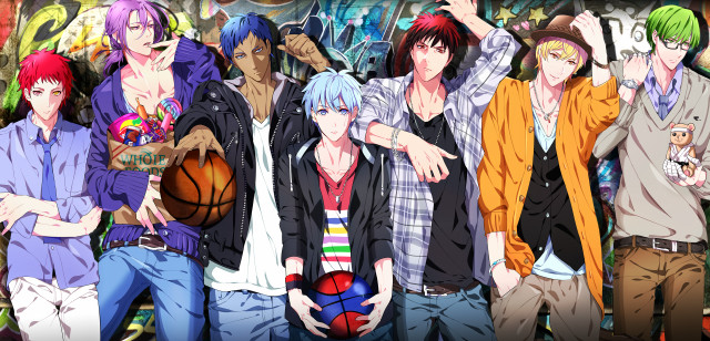 Anime characters basketball graffiti wall free wallpaper for desktop - medium preview image